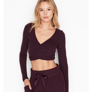 Victoria's Secret Cozy Wrap Front Cropped Top - S